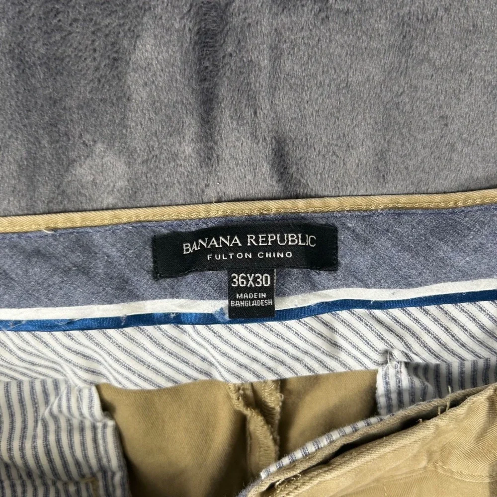 Banana Republic Fulton Chino‎ Mens 36x30 Khaki Tan Skinny Fit Pants